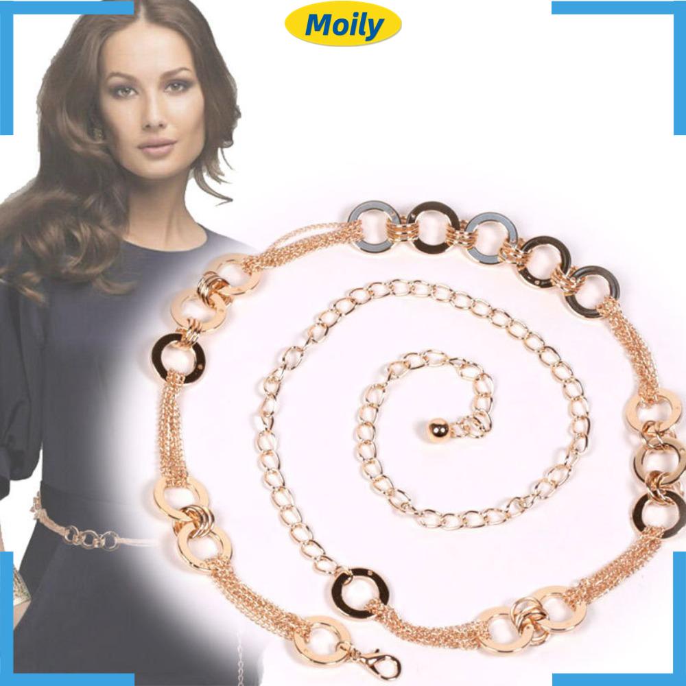 MOILYVN Thắt Lưng Dây Xích Kim Loại Thời Trang Cho Nữ