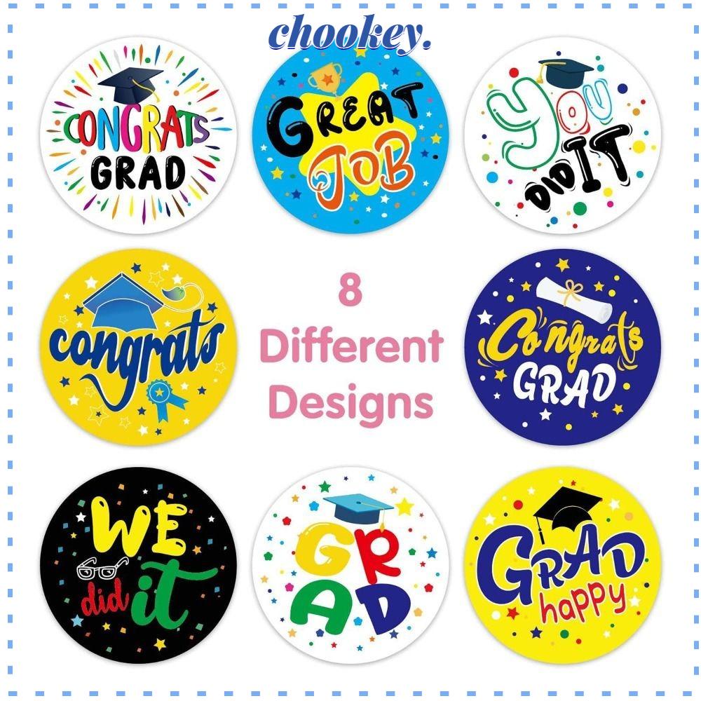 CHOOKEY Cuộn Nhãn Dán Hình Tròn 1.5inch Dùng Trang Trí Lễ Tốt Nghiệp