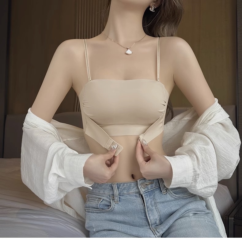Áo Lót Nâng Ngực Không Dây Chống Trượt Tháo Rời Được 4 Màu Sắc Đơn Giản Trẻ Trung Dành Cho Nữ