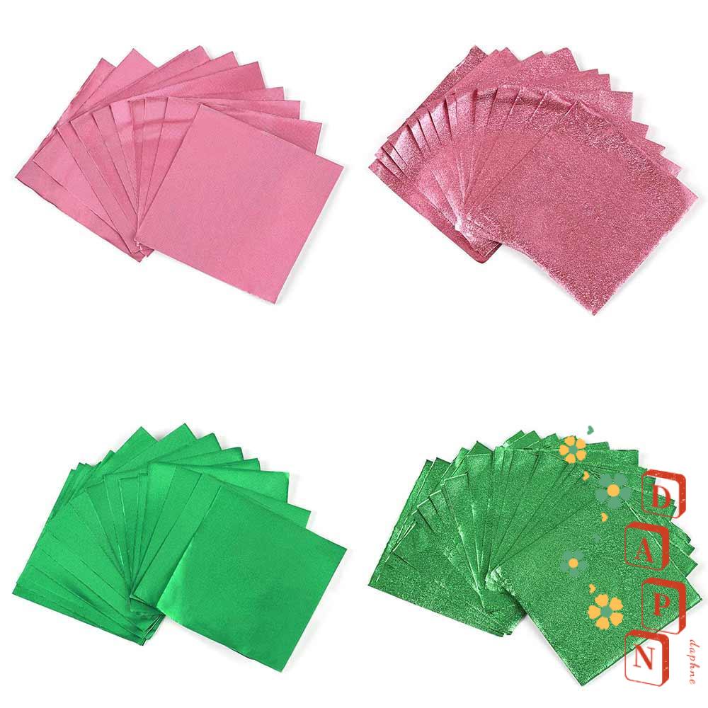 DAPHS Set 100 Lá Nhôm Mạ Vàng Dùng Trang Trí Bánh Kẹo DIY