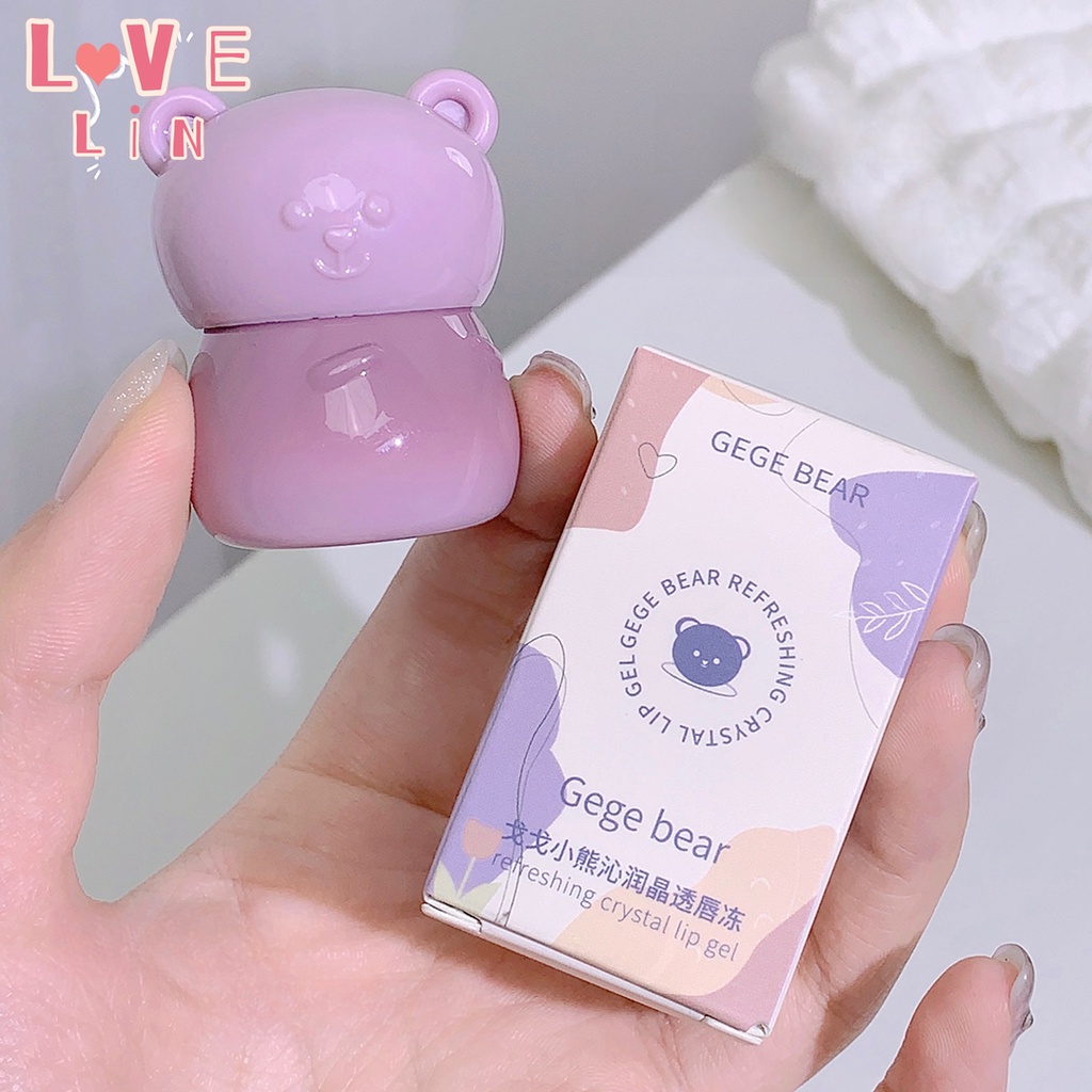 [Lovelin] Son Thạch Pha Lê Trong Suốt Gấu Gege Làm Mới Và Dưỡng Ẩm Môi Màu Vàng Tự Nhiên Không Phai Màu