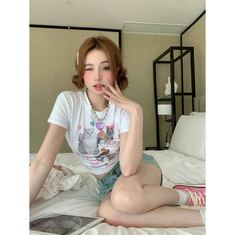 Áo Thun Cotton Tay Ngắn Hở Vai Dáng Ôm Thời Trang Mùa Hè Quyến Rũ Cho Nữ