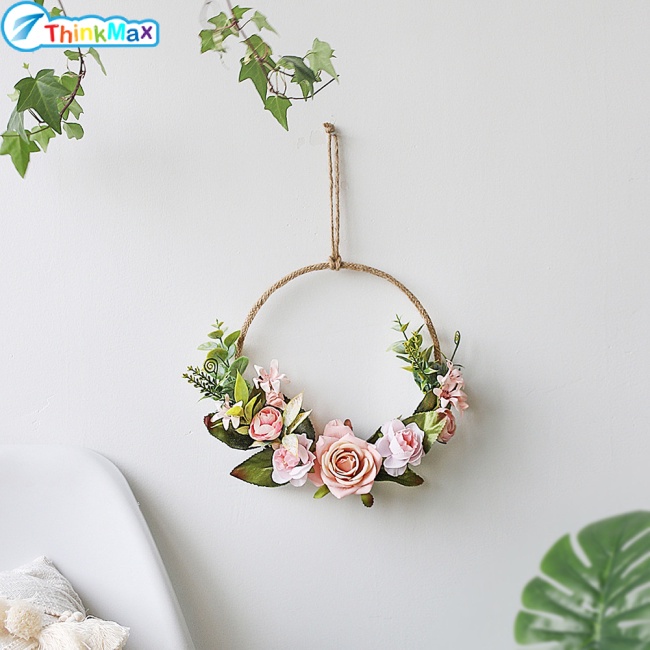 Vòng Hoa Hồng Nhân Tạo Treo Tường Trang Trí Nội Thất