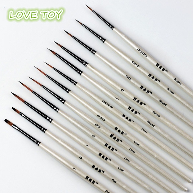 Set 12 Cọ Vẽ Màu Nước Đầu Nhọn Chuyên Nghiệp