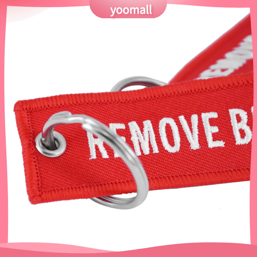 Móc Khóa Thêu Chữ Remove Before Flight Thời Trang
