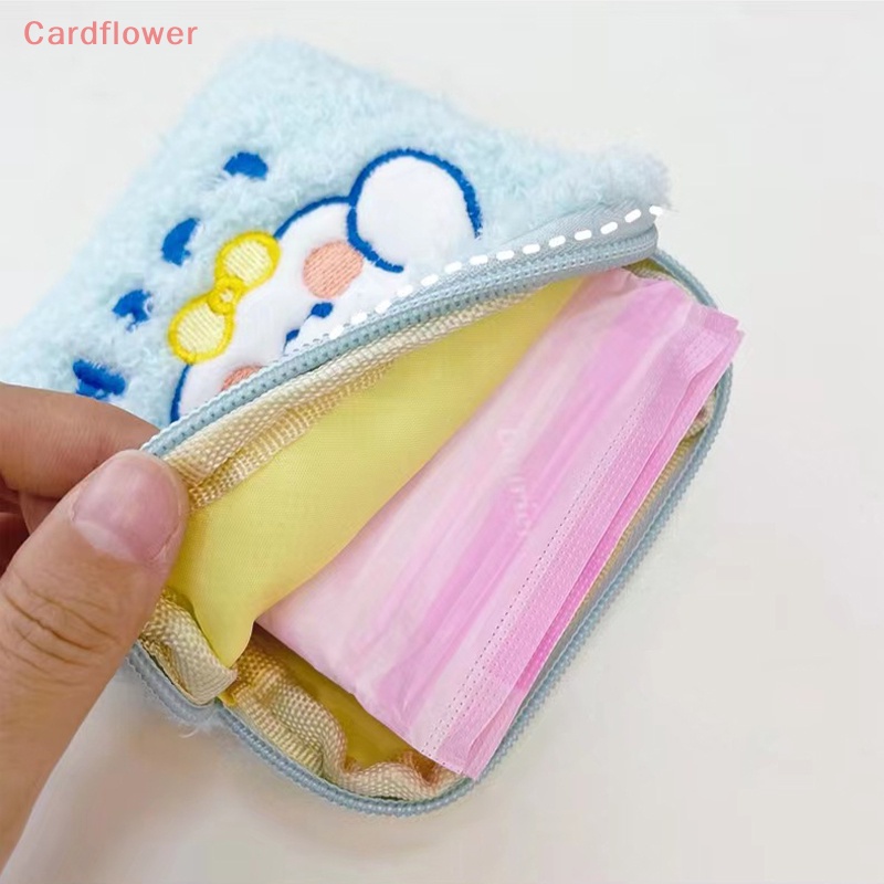 Túi Đựng Khăn Giấy / Mỹ Phẩm Tampon Bằng Lông Nhung Hình Thỏ Hồng Nhỏ Gọn Cho Nữ