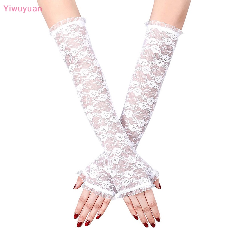 1 Đôi Găng Tay Ren Lưới Hở Ngón Chống Nắng Cho Nữ Mới