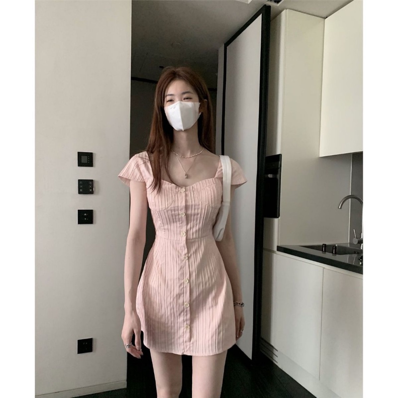 Đầm Cổ Vuông Phong Cách Pháp Thời Trang Mùa Hè Cao Cấp Cho Nữ