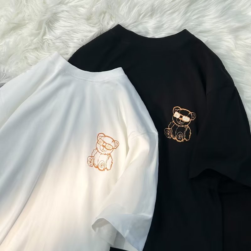 Áo Thun Tay Ngắn Cổ Tròn In Hình Thời Trang Mùa Hè Dành Cho Nam Và Nữ