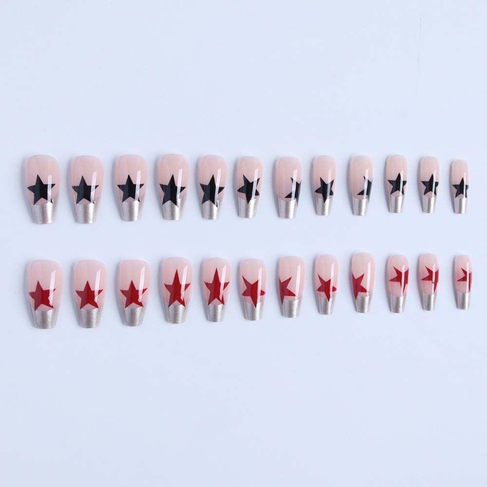 Bộ Móng Tay Giả Hình Ngôi Sao Dáng Dài Có Thể Tháo Rời Che Phủ Toàn Diện DIY Dành Cho Nữ / Bé Gái