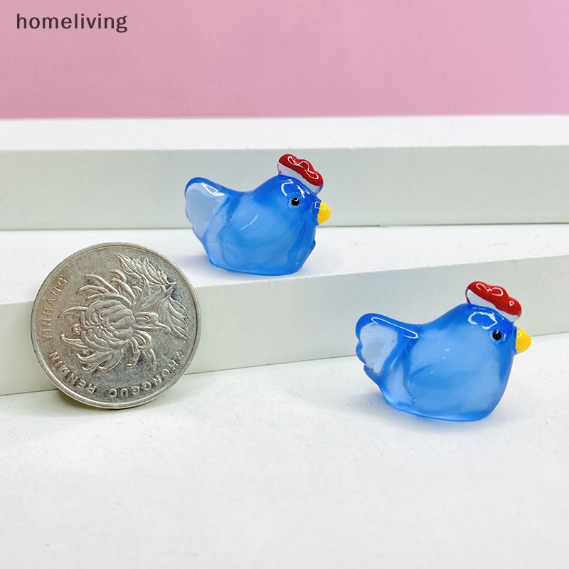 Bộ 5 Tượng Gà Con 3D Bằng Nhựa Phát Sáng Trong Bóng Tối Trang Trí Thủ Công