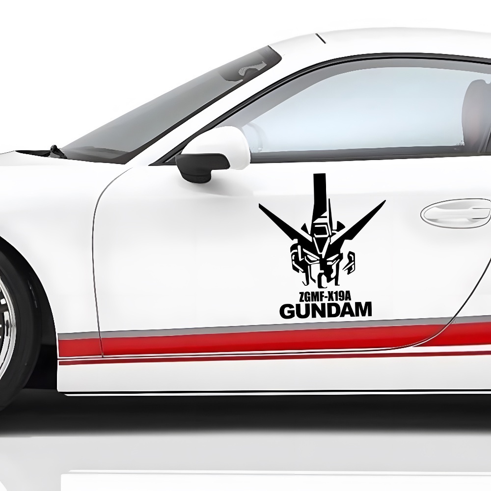 Sticker Dán Trang Trí Kính Chắn Gió Xe Hơi Hình GUNDAM Mobile Suit Nhật Bản