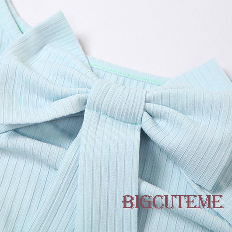 Áo Tank Top Không Tay Cổ Tròn Thắt Nơ Thời Trang Mùa Hè Cho Nữ