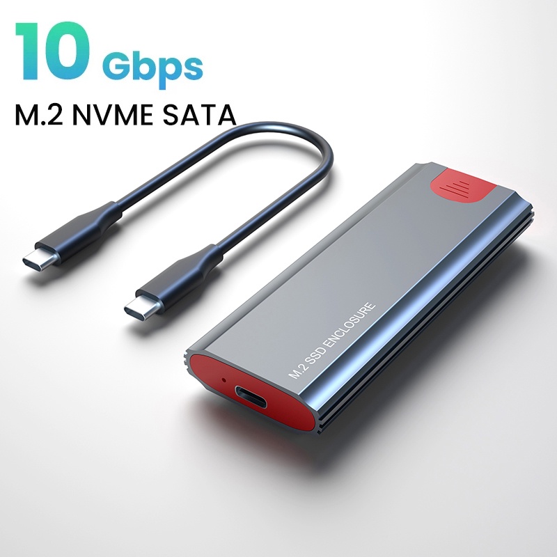 Vỏ SSD M2 Vỏ NVMe USB TYPE-C 10Gb PCIe SSD Box cho M.2 NVMe NGFF M.2 SATA SSD Disk Tool Free M.2 SSD