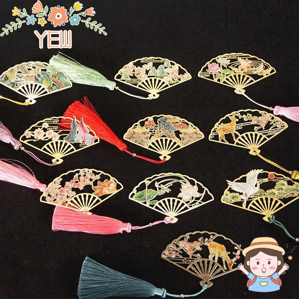 Thẻ Đánh Dấu Trang Sách Bằng Kim Loại Tua Rua Hình Động Vật Phong Cách Trung Hoa Cổ Điển Dành Cho Học Sinh