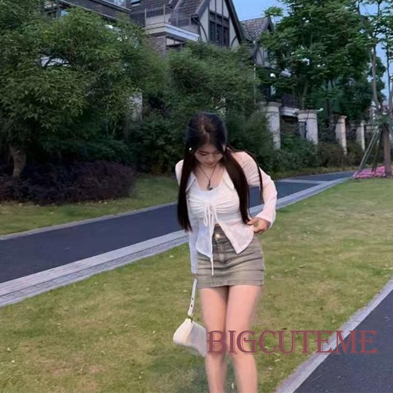 Áo Sơ Mi Tay Dài Cổ Bẻ Có Dây Rút Thời Trang Dành Cho Nữ