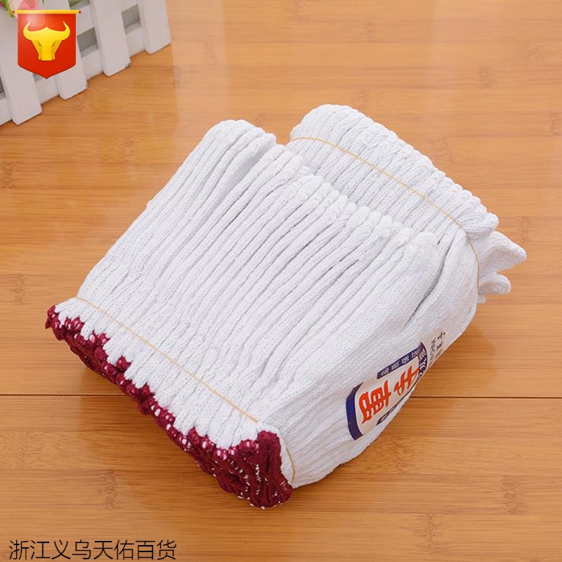 Găng Tay Bảo Hộ Lao Động Sợi Poly 50G Ôm Sát, Chống Trượt, Chống Giãn, Thao Tác Linh Hoạt (Màu Trắng-Loại Dày)