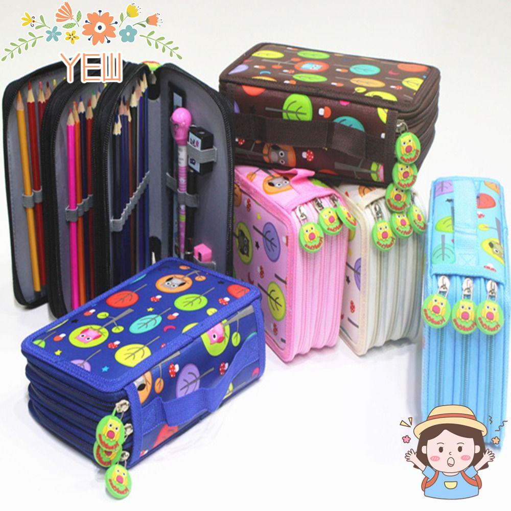 Túi Đựng Bút Bằng PU Sức Chứa Lớn 72 Lỗ Chống Nước Có Khóa Kéo Tiện Dụng