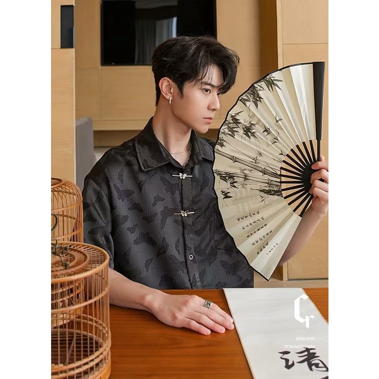 Áo Sơ Mi Tay Lửng Màu Trơn Thời Trang Mùa Hè Trẻ Trung Dành Cho Nam