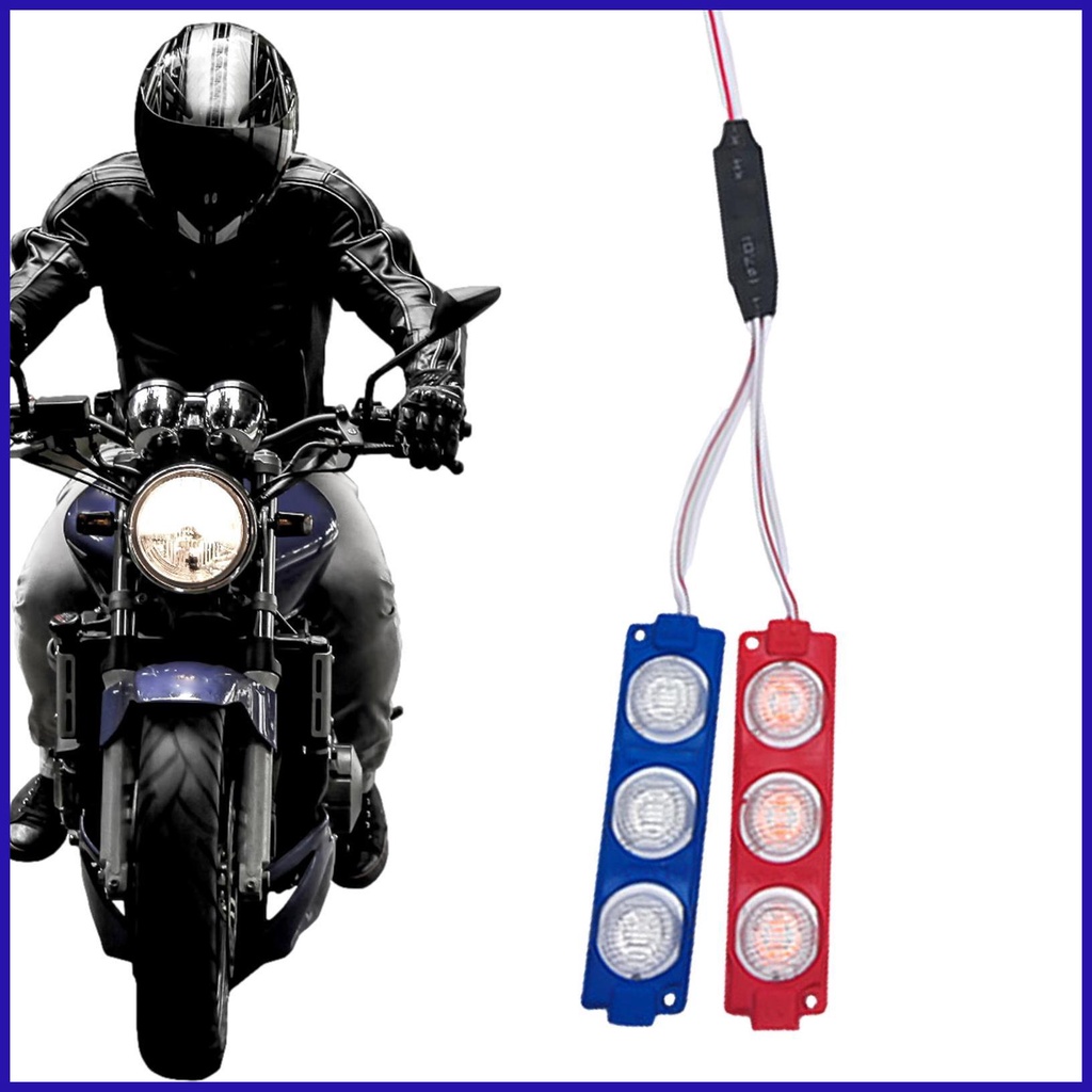 Đèn LED Nhấp Nháy Ánh Sáng Đỏ Và Xanh Dương Chống Thấm Nước Gắn Đuôi Xe Mô Tô robpvn
