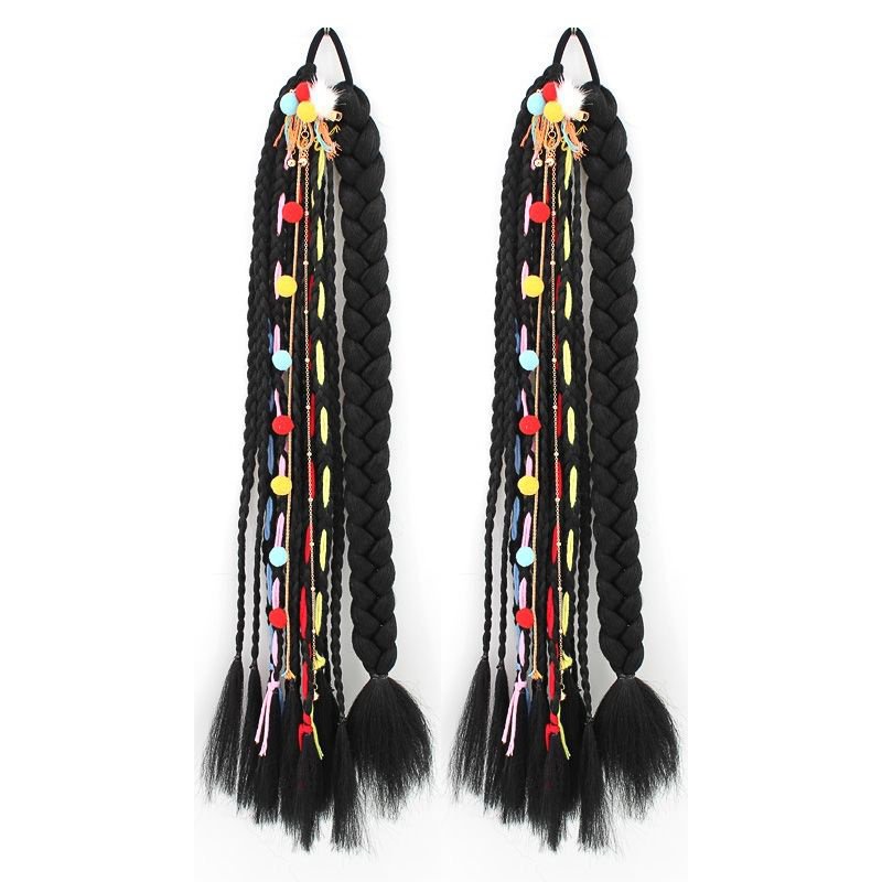 Tóc Giả Thắt Bím Tua Rua Nhiều Màu Sắc Phong Cách Tây Tạng Tây Tạng Tây Tạng