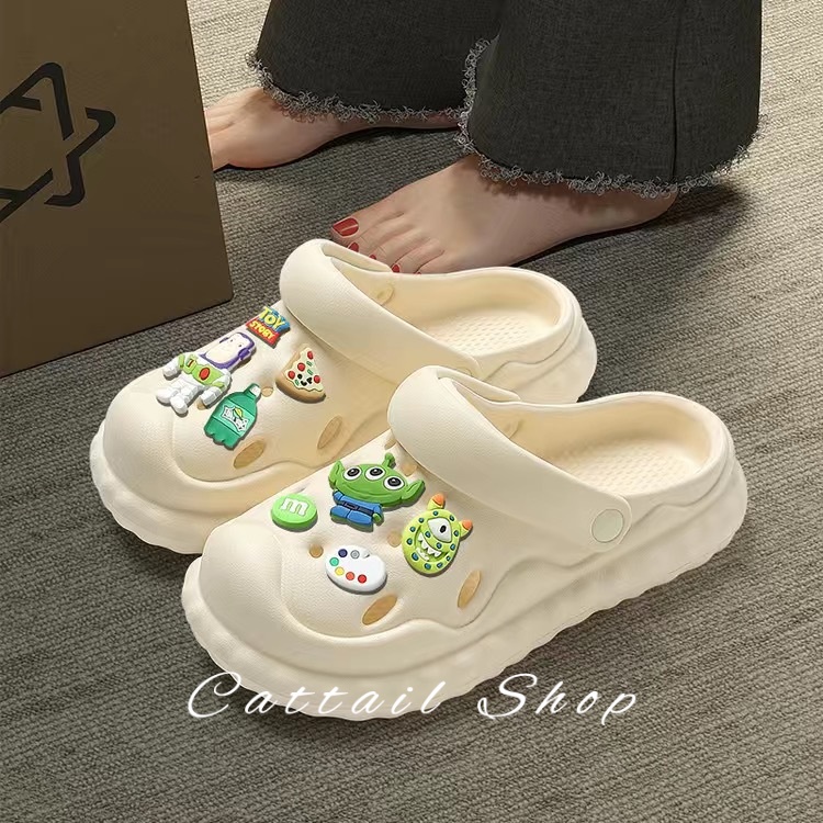 DISHULAN dép nữ dép cross dép bánh mì nữ dép bánh mì nữ Chống Trượt 071708