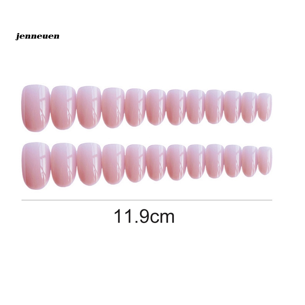 Bộ 24 Móng Tay Giả Màu Hồng Xinh Xắn Dùng Trang Trí DIY