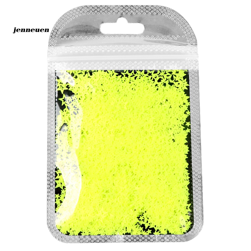 Phụ Kiện Trang Trí Móng Tay Hình Ngôi Sao Năm Cánh Màu Sắc Huỳnh Quang