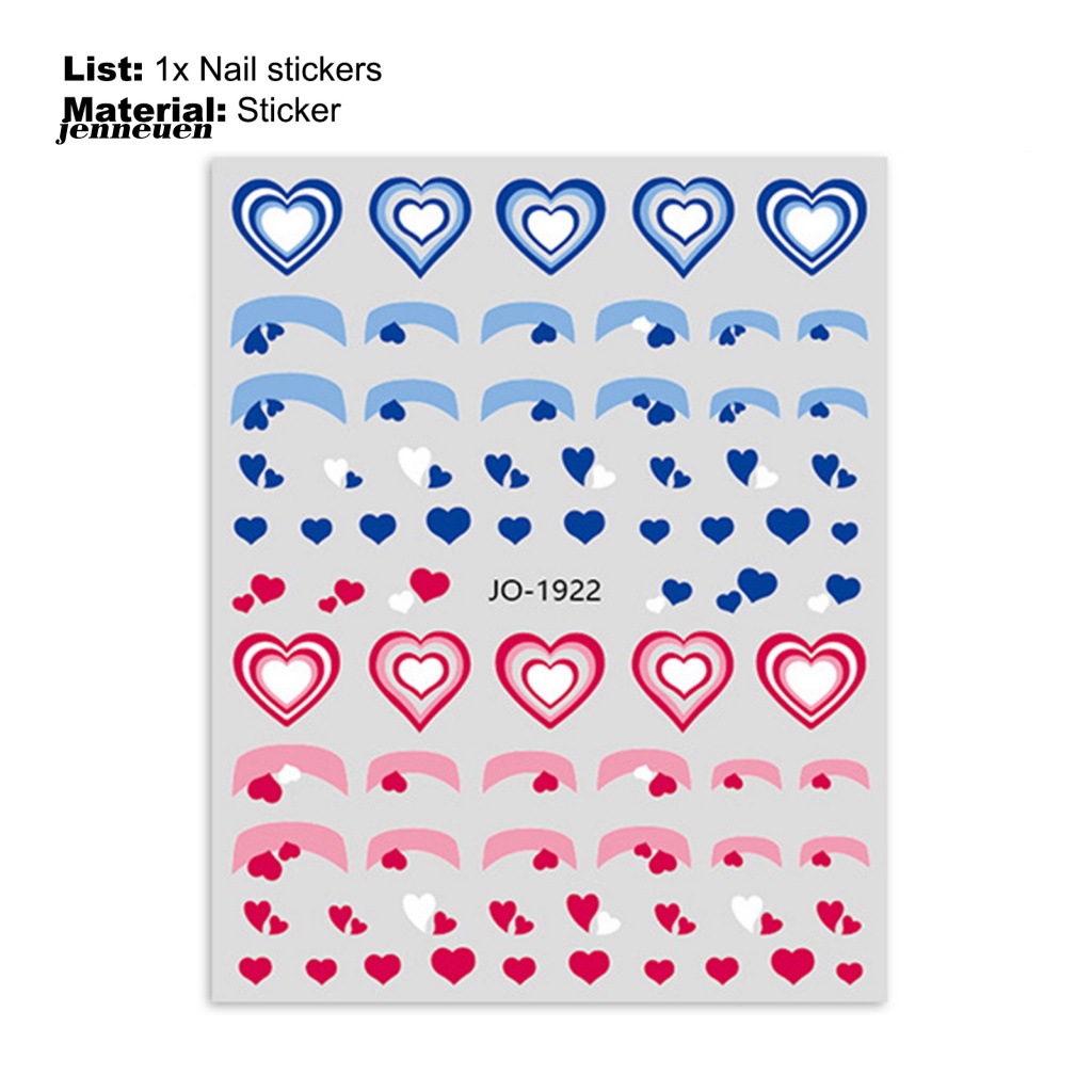 Miếng Dán Chuyển Màu Họa Tiết Trái Tim Trang Trí Móng Tay Nghệ Thuật Màu Sắc