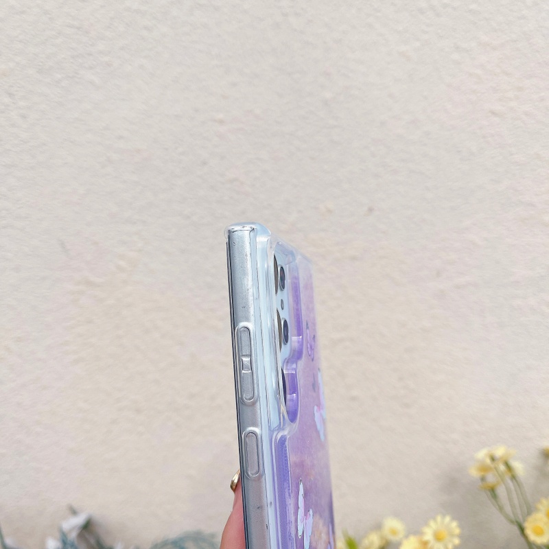 Ốp Điện Thoại Dẻo Trong Suốt Họa Tiết Bươm Bướm Lấp Lánh Cho Samsung Galaxy Note 20 Ultra S23 S22 Ultra S21 Plus S20 FE Z Flip4 Fold4