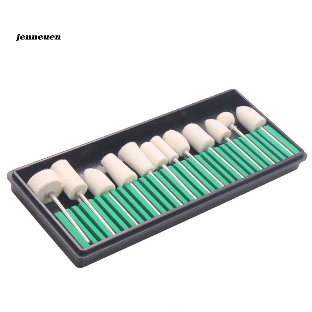 Set 12 Mũi Khoan Móng Tay Màu Trắng Không Cần Khoan