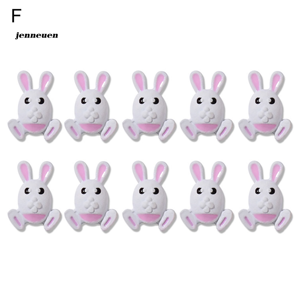 Set 10 Phụ Kiện Trang Trí Móng Tay Hình Thỏ Dễ Thương Siêu Nhẹ