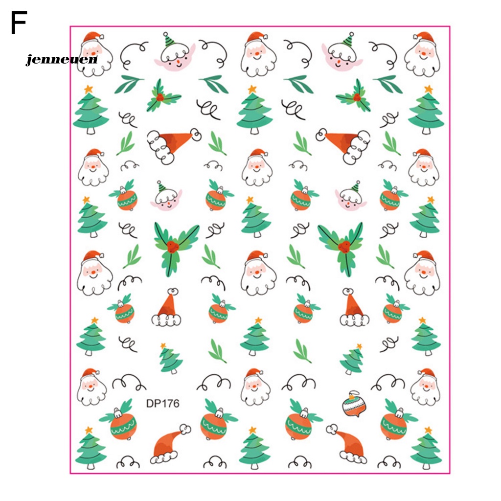 Miếng Dán Móng Tay Chủ Đề Giáng Sinh Hoạt Hình Dễ Sử Dụng