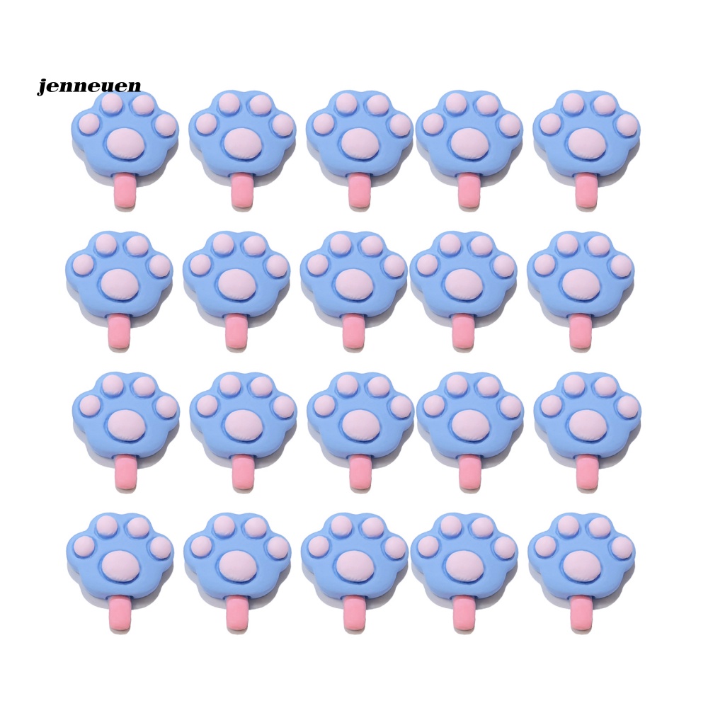 Set 20 Phụ Kiện Kẹp Trang Trí Móng Tay Hình Dấu Chân Mèo Đa Năng