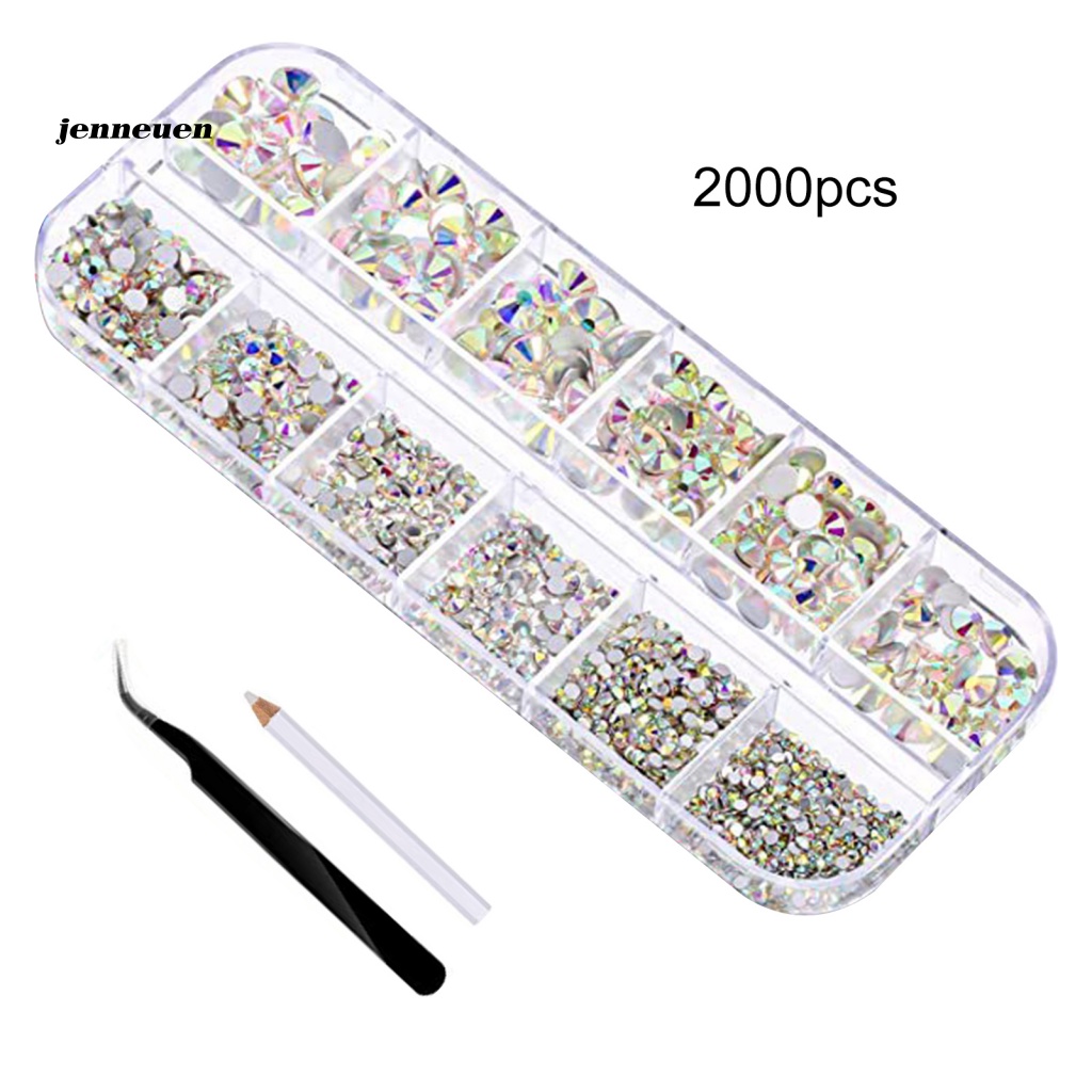 1 Bộ Móng Tay Giả JEN JEN Đính Đá Pha Lê Trang Trí Nghệ Thuật Cho Nữ