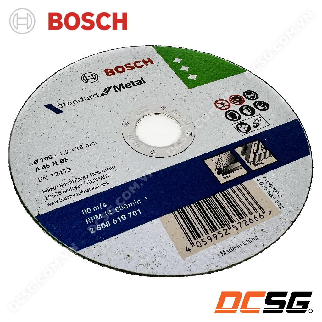 Đá cắt sắt 105x1.2x16mm  Bosch 2608619701 | DCSG