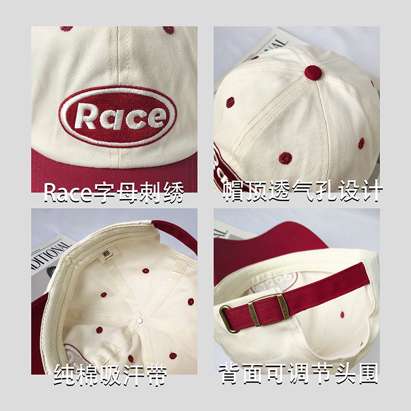 Mũ Lưỡi Trai Thêu Chữ Màu Tương Phản Thời Trang Đường Phố Hàn Quốc Cho Cặp Đôi