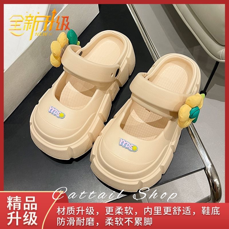 Cattail dép nữ dép cross dép bánh mì nữ dép bánh mì nữ Chống Trượt 071806