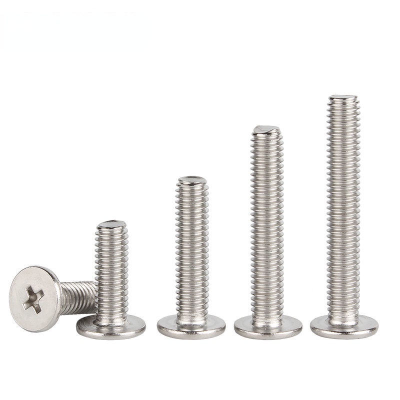 Ốc Vít Đầu Dẹt Bằng Thép Không Gỉ 304 Màu Đen Kích Thước Lớn M2M3M4M5M6 Chuyên Dụng Cho Máy Tính