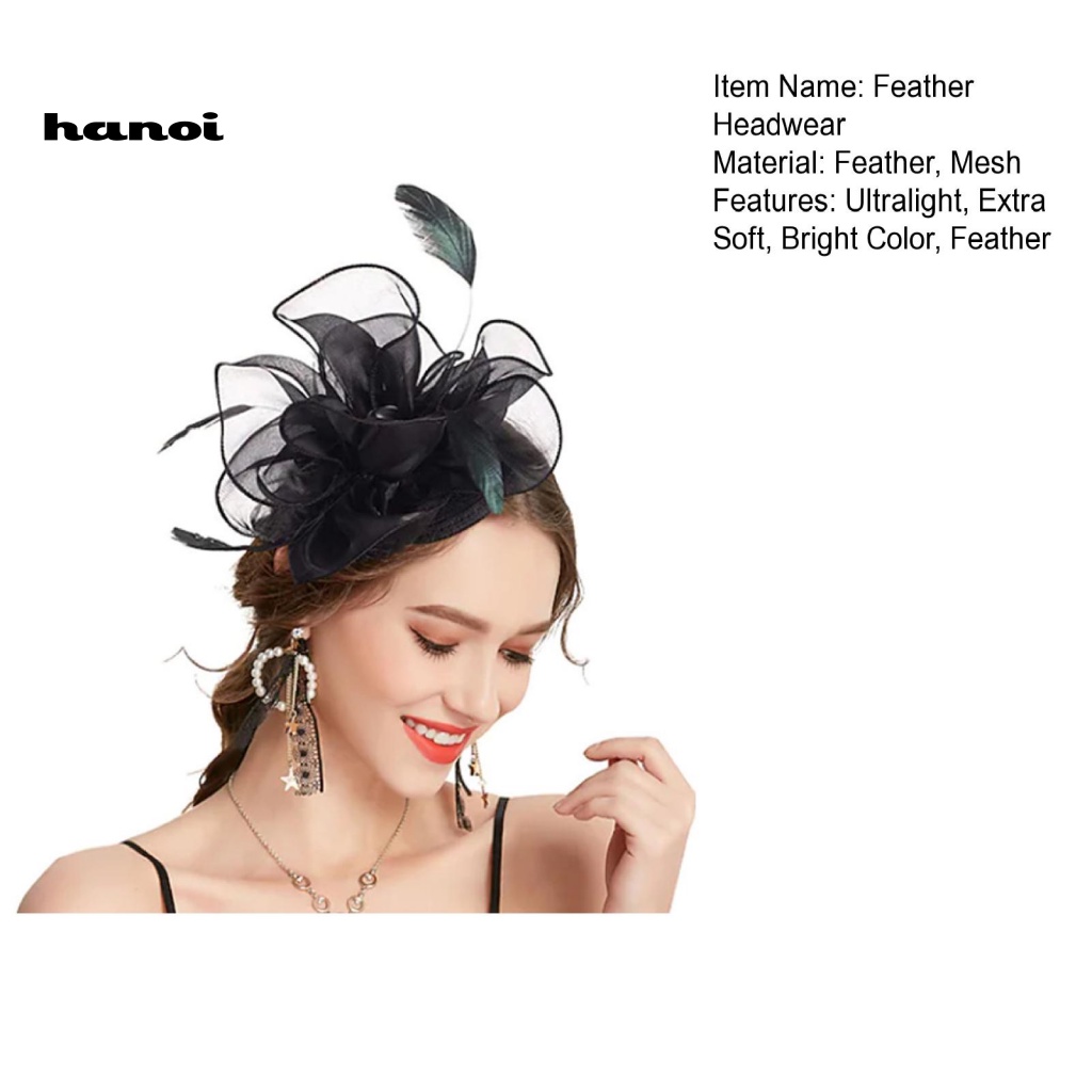 Kẹp Tóc Hình Lông Vũ Siêu Nhẹ Không Phai Màu Phong Cách Retro Dành Cho Cô Dâu