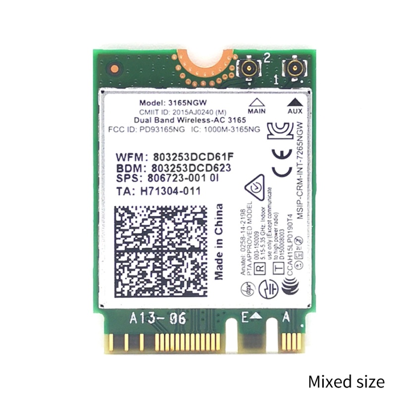 Thẻ wifi dusur 3165ngw 600mbps bt4 0 ngff 3165 802 11ac Chất Lượng Cao
