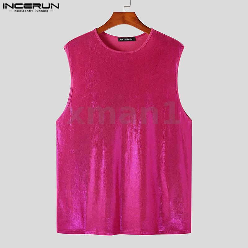 Áo Tank Top Sát Nách Cổ Tròn Đính Kim Tuyến Lấp Lánh Kiểu Vintage Cá Tính Cho Nam