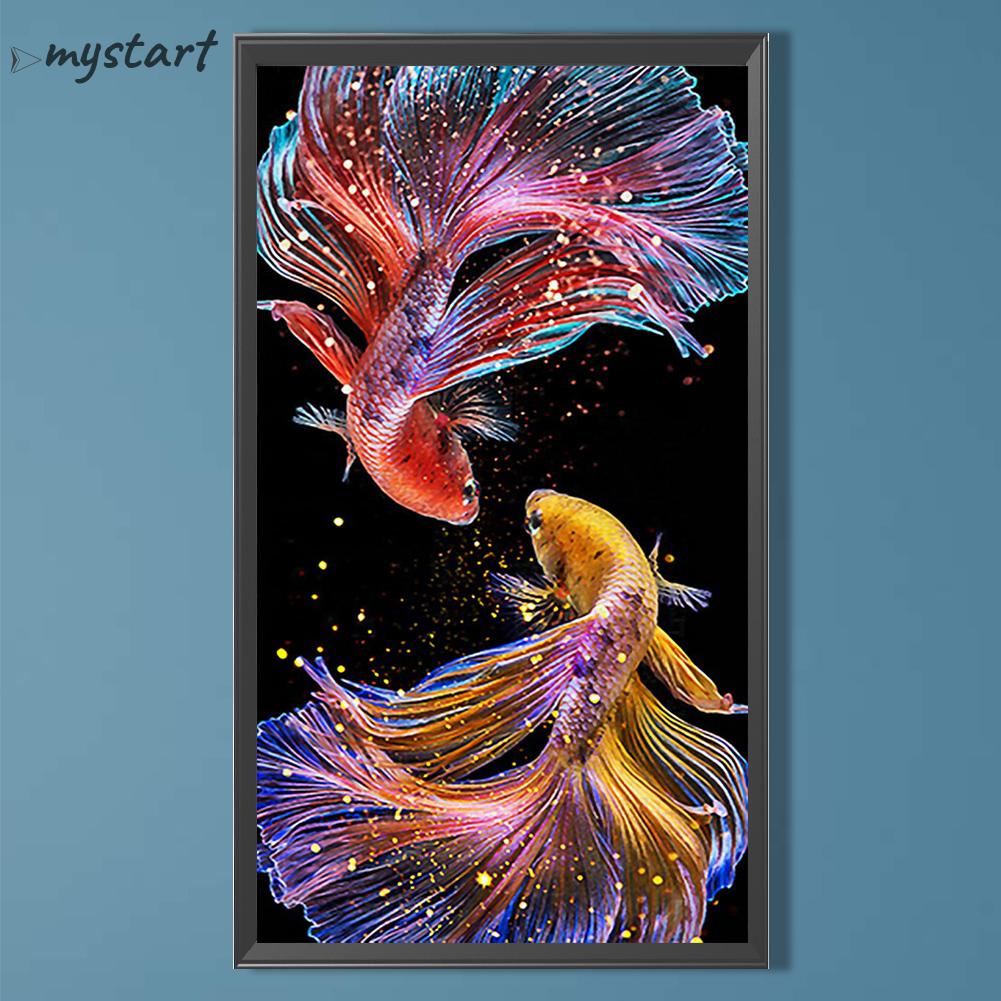 Tranh Đính Đá Kim Cương Toàn Bộ 5D DIY Hình Cá Koi