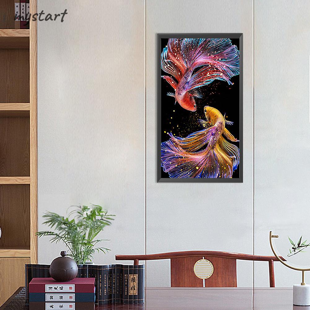 Tranh Đính Đá Kim Cương Toàn Bộ 5D DIY Hình Cá Koi