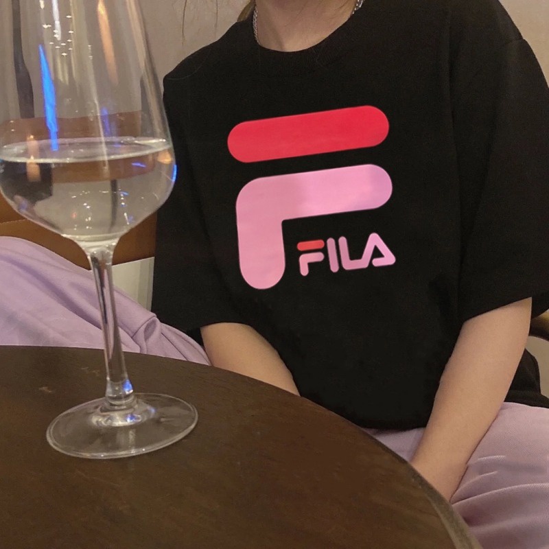 Áo Thun Tay Ngắn Cổ Tròn In Logo Fila 100% Chính Hãng Thời Trang Cho Nữ