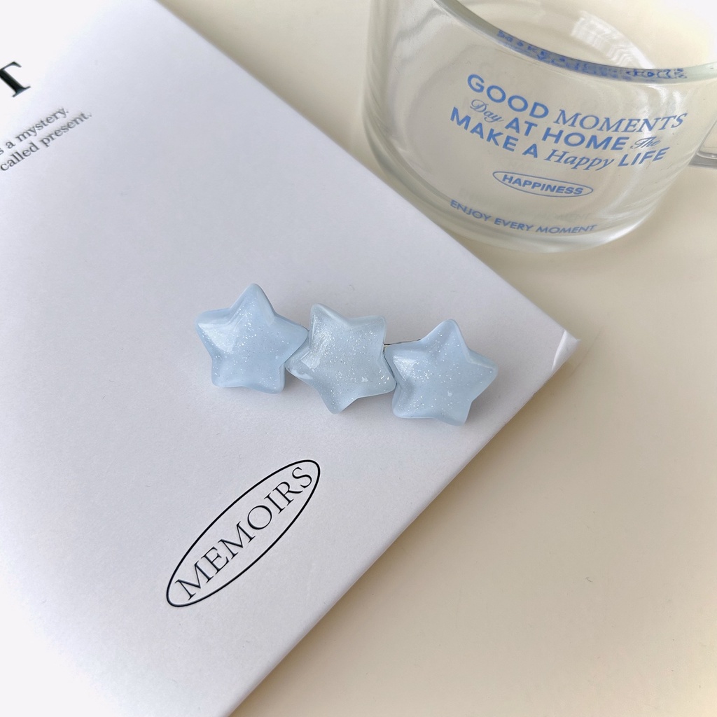 Kẹp Tóc Hình Đám Mây / Ngôi Sao / Đám Mây Màu Xanh Dương Xinh Xắn Cho Bé