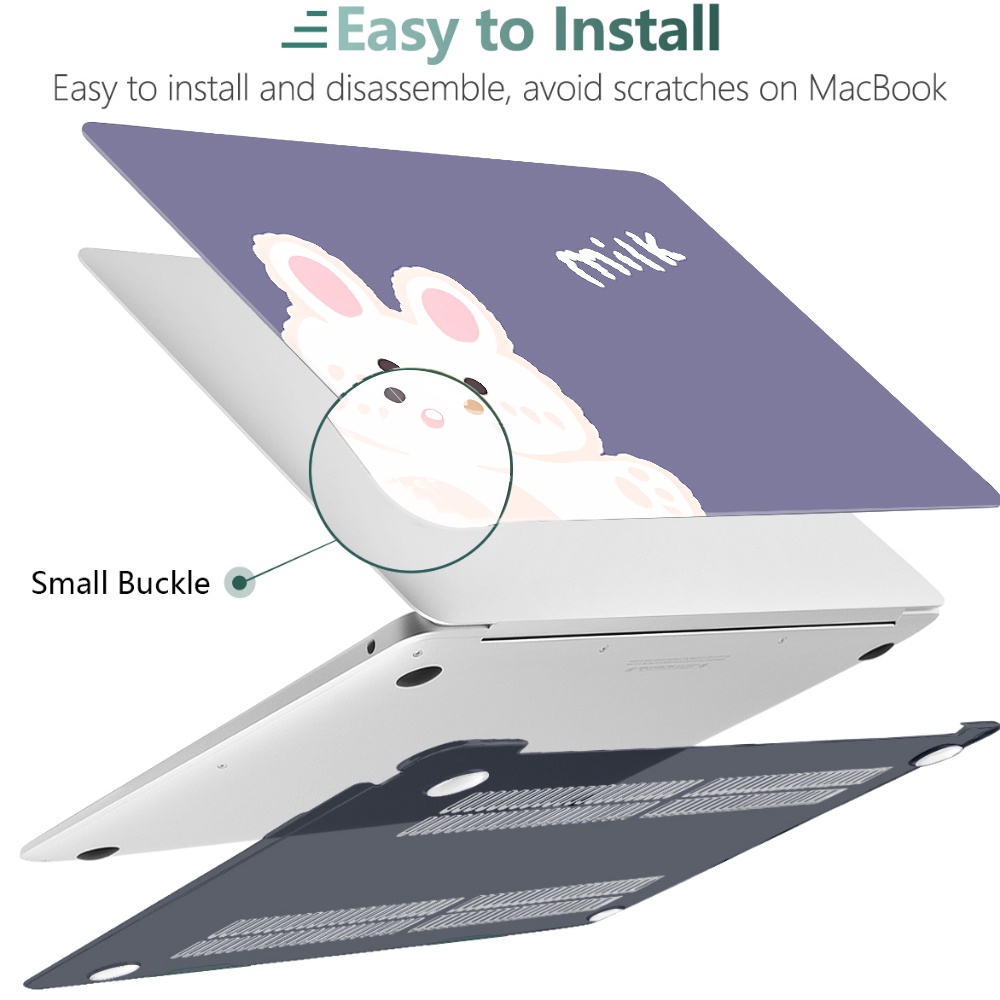 Vỏ bảo vệ có logo cho MacBook Air 13 inch A2337 M1 A2179 Pro 13 14 16 inch A2338 kèm miếng dán bàn phím chống trầy J9PX