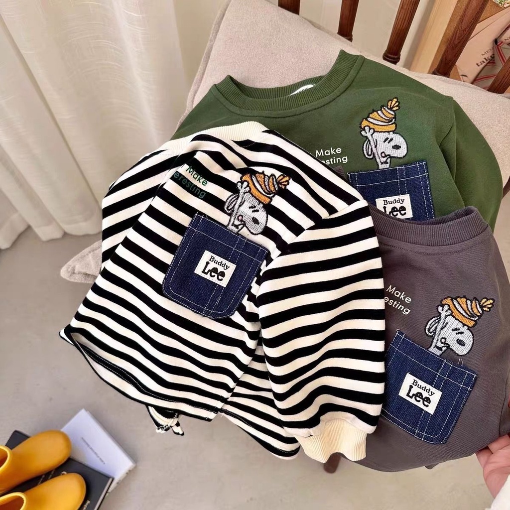 Áo Sweater Tay Dài Phong Cách Hàn Quốc Thời Trang Xuân Thu Cho Bé Trai