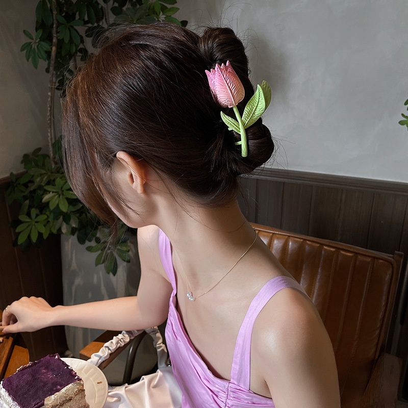 Kẹp tóc CHLINS bằng nhựa hình hoa thời trang cho nữ