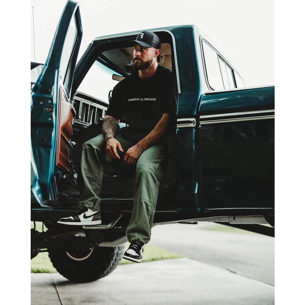 Ready stock kris cbum pressure is a privilege loose sports short-sleeved t-shirt